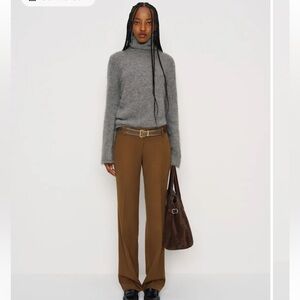 Reformation Claire Ultra Low Rise Pant Brown - Size 4